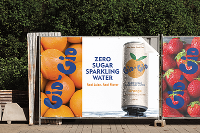 Can Packaging Design for Sparkling Water brand identity branding can pacakaging design can packaging graphic design logo orange packaging strawberry