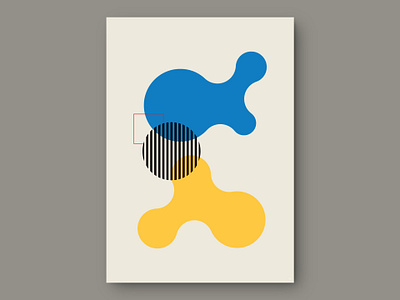 Abstract Illustration abstract adobe illustrator art bauhaus blob blue colors design geometric graphic design illustration mid century modern minimalist poster print square vector wall art wall decor yellow