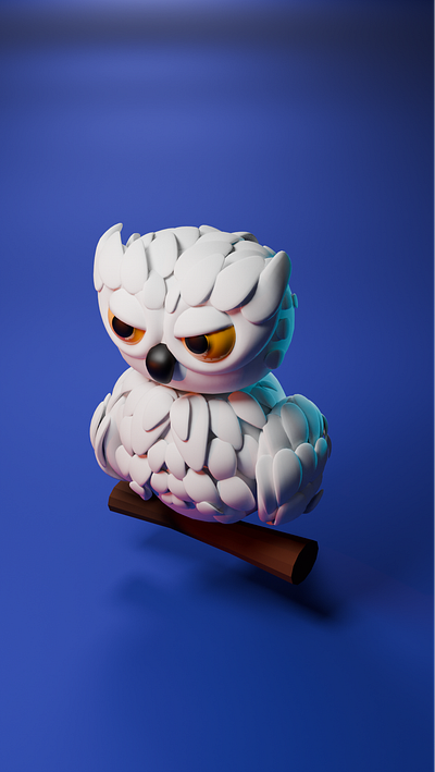 Owl Model 3d 3d model blender design lighting model modelling render texture