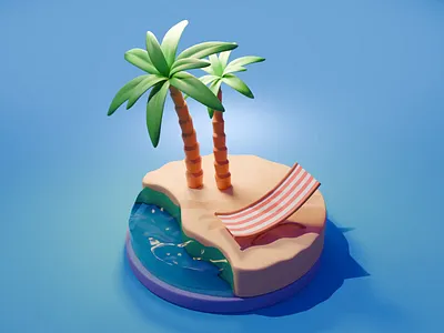 Beach Animation 3d 3d animation 3d model 3d modelling animating animation blender model render