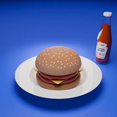 Burger Animation 3d 3d animation 3d model animating animation blender modelling render