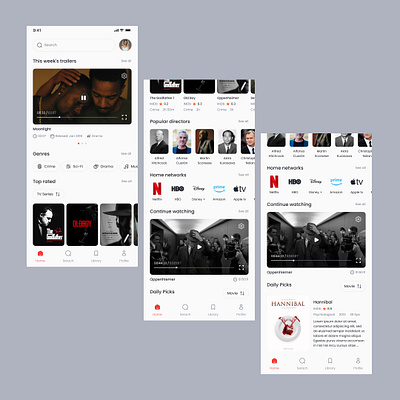 Movie app app concept design designer minimal movie app stream app ui uiux ux