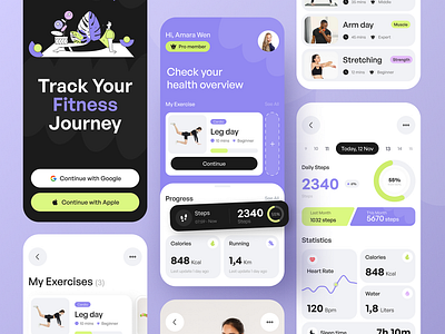 Fitness Tracking App UX Design app design diet fitness gym health light tracking training ui ux