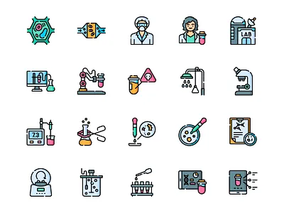 Laboratory Icon Pack branding icon set icons illustration laboratory medical