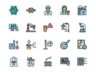 Laboratory Icon Pack branding icon set icons illustration laboratory medical