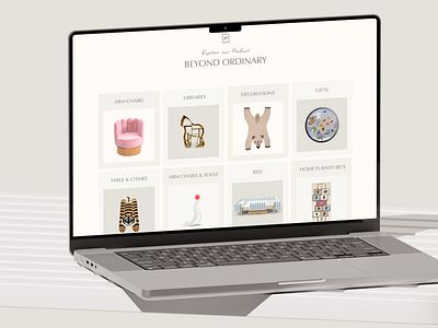 Product category section Bimba Casa e-commerce website cute e commecre fun design kids brand luxury brand product page ui website design