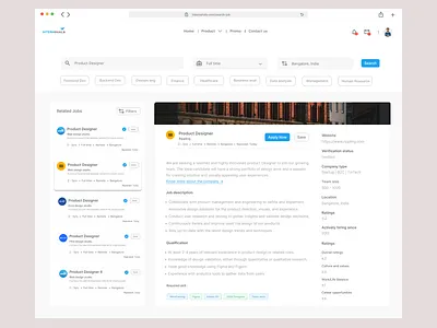 Job details page for internshala exploration figma ui ux
