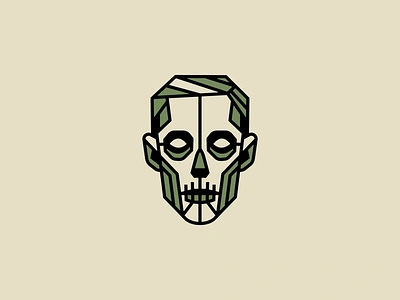 Geometric Zombie Head Logo branding character design emblem face gaming geometric horror icon identity illustration lines logo mark mascot sports symbol undead vector zombie