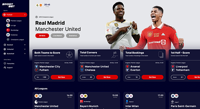 SPORT BET figma football mobile design sport ui ux web