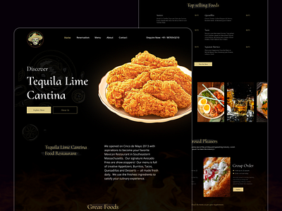 Tequila Lime - Restaurant Website Homepage UX Design cafe chicken design food home page landing page order restaurant ui ux website