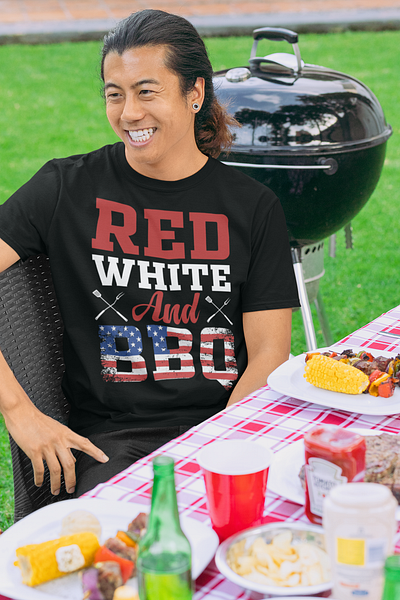 Red, White, and BBQ – Patriotic T-Shirt Design. active shirt amazon merch bbqlife branding clothing custom t shirt custom t shirt design design graphic design grillmasters illustration logo design merch by amazon patrioticdesign print on demand redwhiteandbbq shirt t shirt design tshirt usatheme