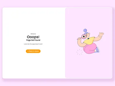 Daily UI #008 | 404 Page Design 404 page aestheic clean design error page error page ui design functional graphic design minimal orange pink ui user friendly