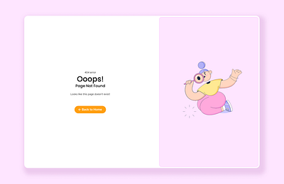 Daily UI #008 | 404 Page Design 404 page aestheic clean design error page error page ui design functional graphic design minimal orange pink ui user friendly