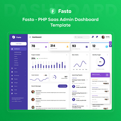 Fasto - PHP Saas Admin Dashboard Bootstrap Template branding creative design illustration logo product design template ui uiux website