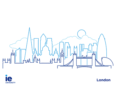 London skyline for IE University flat ie illustration line london minimal skyline university vector