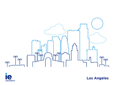 Los Angeles skyline for IE University california ie illustration la line los angeles losangeles minimal skyline university