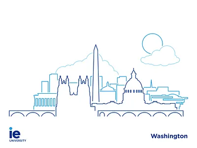 Washington skyline for IE University flat ie illustration illustrator minimal skyline university vector washington