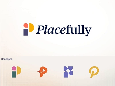 Placefully - Logo Design brand identity design branding creative logo fully home identity logo logo concepts logo symbol modern logo monogram p pinpoint place property real estate visual identity design wonderfull wordmark