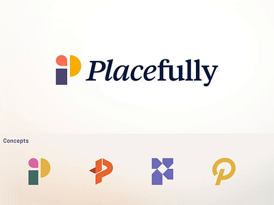 Placefully - Logo Design brand identity design branding creative logo fully home identity logo logo concepts logo symbol modern logo monogram p pinpoint place property real estate visual identity design wonderfull wordmark