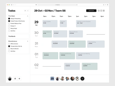 Calend.ai - manage your tasks in one place calendar design simple simplistic startup ui uiux ux website whitespace