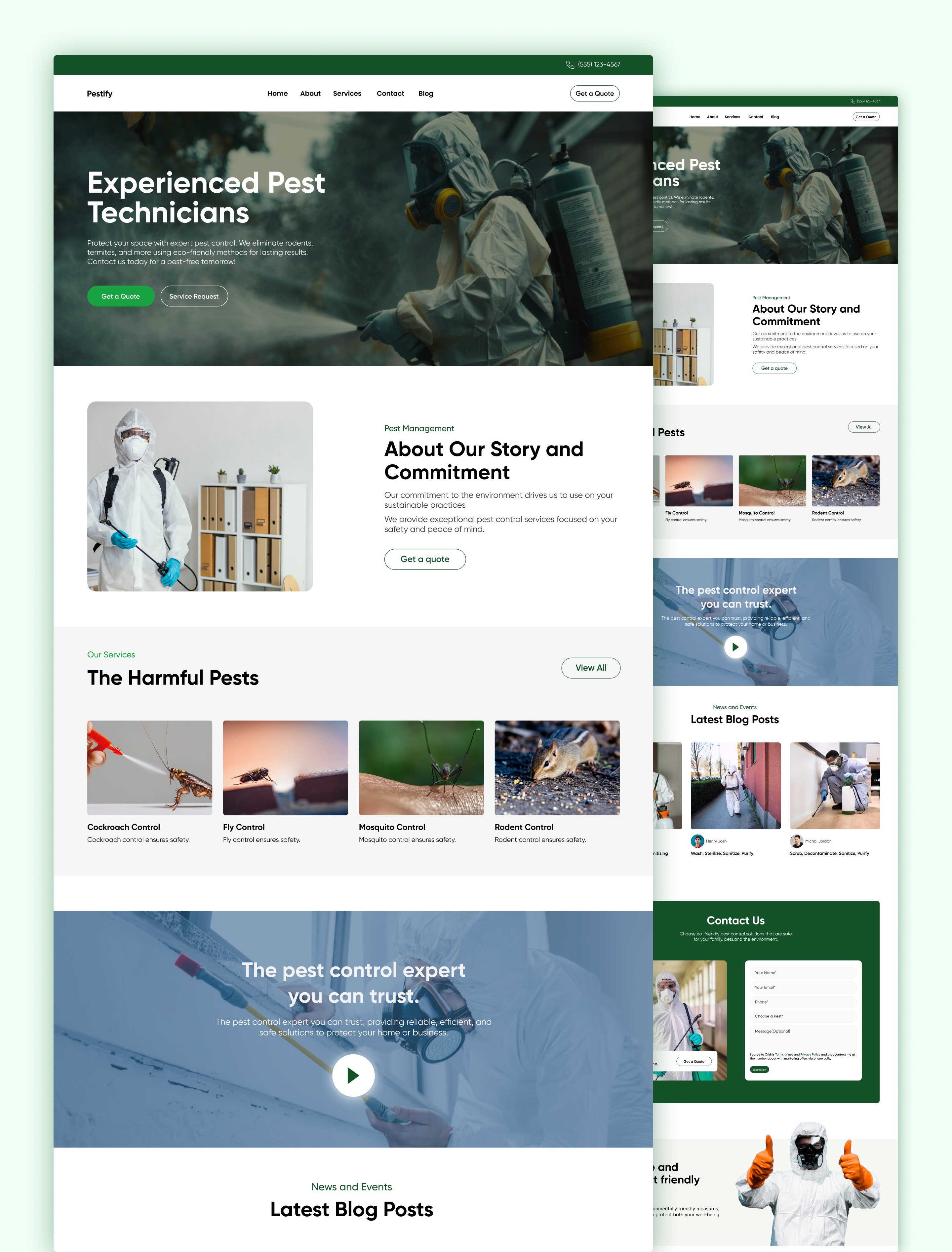 Pest Control Website branding design figma graphic design illustration logo pestcontrol ui uiux vector website