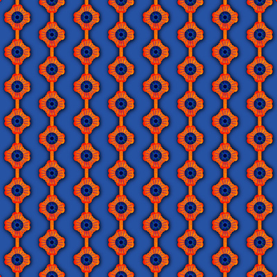 Evil Eye Flower Pattern amateur blue design digital art digital illustration fabric fabricpattern floral flower illustration minimal orange pattern