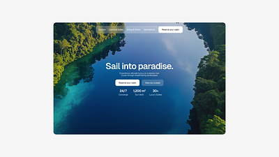 Cruise hero header blue clean cruise design figma header hero minimalist nature paradise river ui ui design ux water