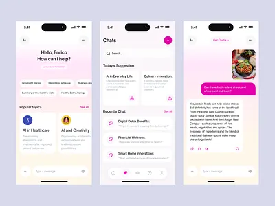 Chatia - AI Chatbot Mobile App UI Design Template ai ai assistant chat app chatbot chatgpt messaging app mobile mobile app ui design