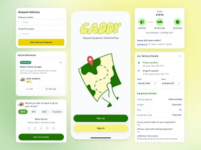 Equipment Delivery Mobile App clean design delivery app design illustration minimal mobile app ui ux