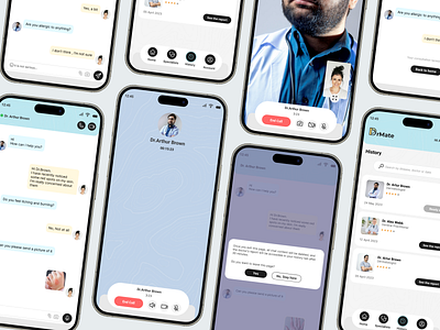 Care Experience - Medical App appointmentmanagement chatui designinspiration healthcaredesign medical app videocallui voicecallui