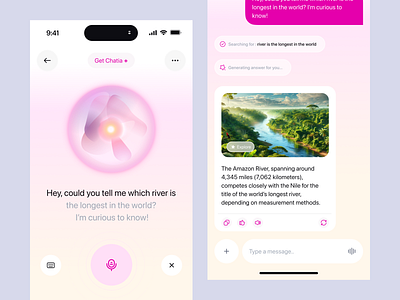 Chatia - AI Chatbot Mobile App UI Design Template - Voice input ai assistant ai chat chat app chatbot message app mobile mobile app template mobile ui talk with ai ui design voice input