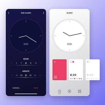 Reinventing the Clock: An Innovative Alarm App Design alarm app design app design clock app design concept app design creative design design graphic design illustration ui ux