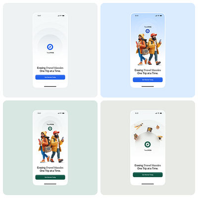 TravelWith - Travel app welcome screen exploration app design clean design intro screen ios app ios design login screen minimal mobile app mobile design modern ui ux welcome screen