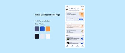 Virtual Classroom Page app branding class classroom design figma google icons learn material mobile app mobile design photoshop school score student study ui ux virtual