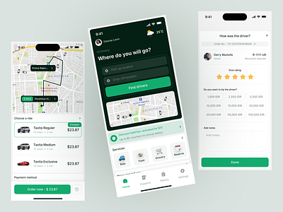 Taxita - Taxi Booking and Car Rental Mobile App UI Kit car rental driver mobile mobile app mobile app template taxi uber ui design