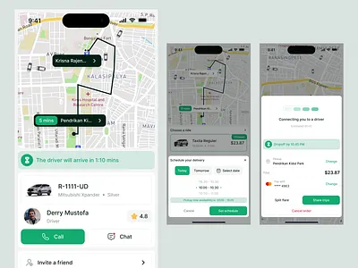 Taxita - Taxi Booking Mobile App UI Kit - Book a trip car rental mobile mobile app mobile app template ride hailing taxi ui design