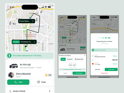 Taxita - Taxi Booking Mobile App UI Kit - Book a trip car rental mobile mobile app mobile app template ride hailing taxi ui design