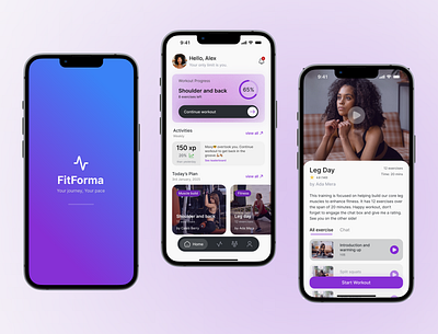 FitForma, a fitness app fitness onboarding ui