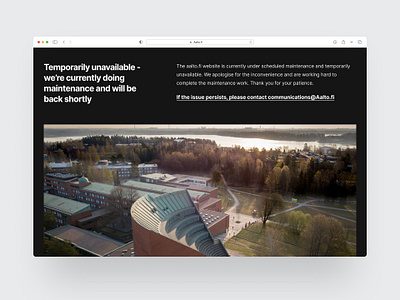 Aalto.fi 404 Page branding ui