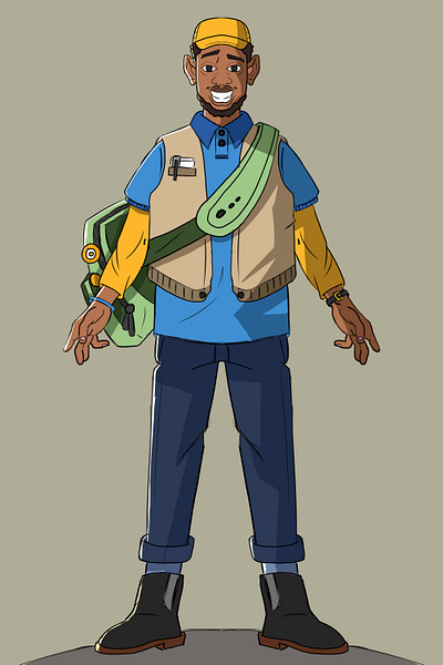 Character Design for Akin(A delivery man) branding ill illustration