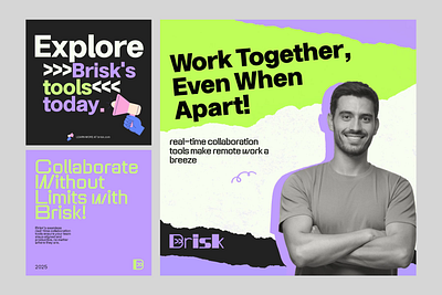 Brisk social media design | marketing ads ads advertisement ai b2b banner brand identity branding campain cards fintech identity instagram marketing motion graphics post saas social ads social media templates ui