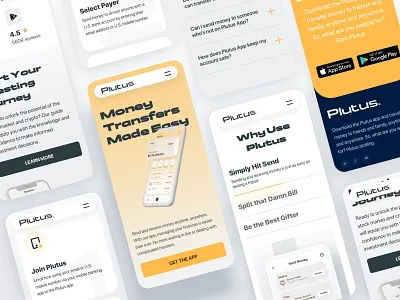 Responsive website - Plutus. app design inspiration mobile payment responsive sketch web website