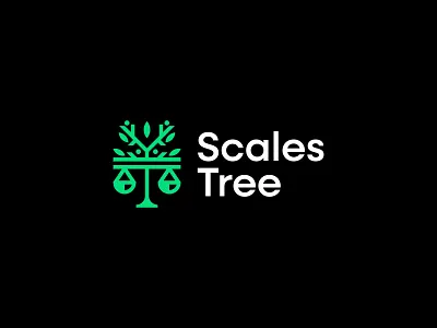 Scales Tree brand branding identity law logo design modern natural nature scales tree
