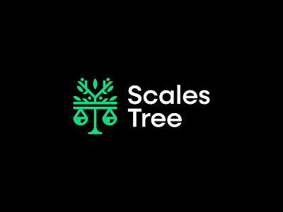 Scales Tree brand branding identity law logo design modern natural nature scales tree