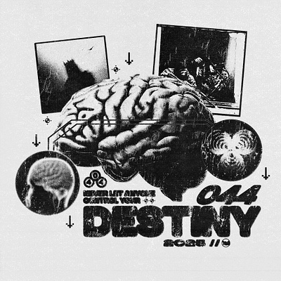 Grunge steetwear print "Destiny" 2025* 2025 3d blurred brain branding design destiny graphic design grunge illustration noise print streetwear t shirt