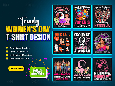 Trendy Women's Day T-Shirt Design