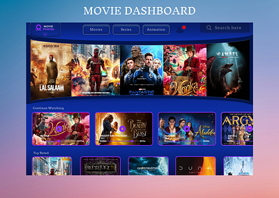 MOVIE DASHBOARD DESIGN USE WITH UI AND UX 3d animation branding graphic design logo motion graphics ui