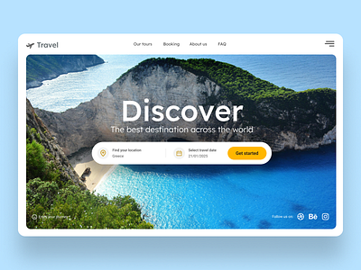 Travel Website animation app barath4ui blue branding design designer figma illustration interface tour travel trending ui ui design ux ux design web website world