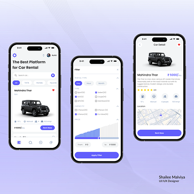 Car Rental App app design branding car rental design figma figma design ui wireframe