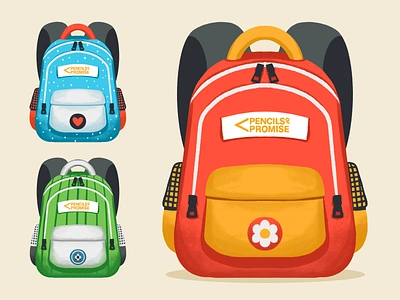 Pencils of Promise Virtual Backpack Illustrations art backpack bag branding charity children design design studio digital art digital illustration education graphic design illustration illustration art illustrator school school bag school stuff